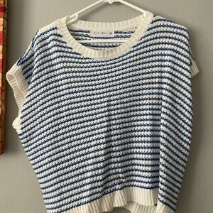 Blue and White Patterned Sweater